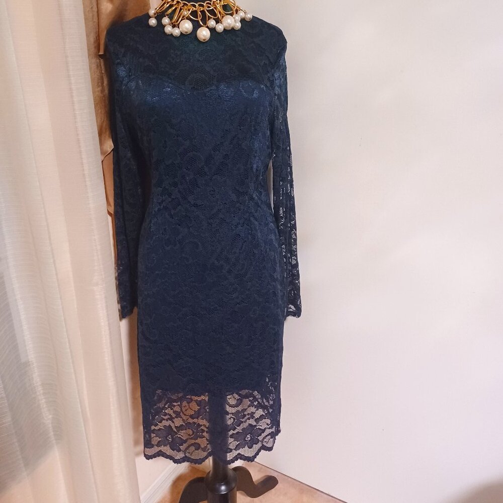 STANZINO Midnight Blue Long Sleeved Dress